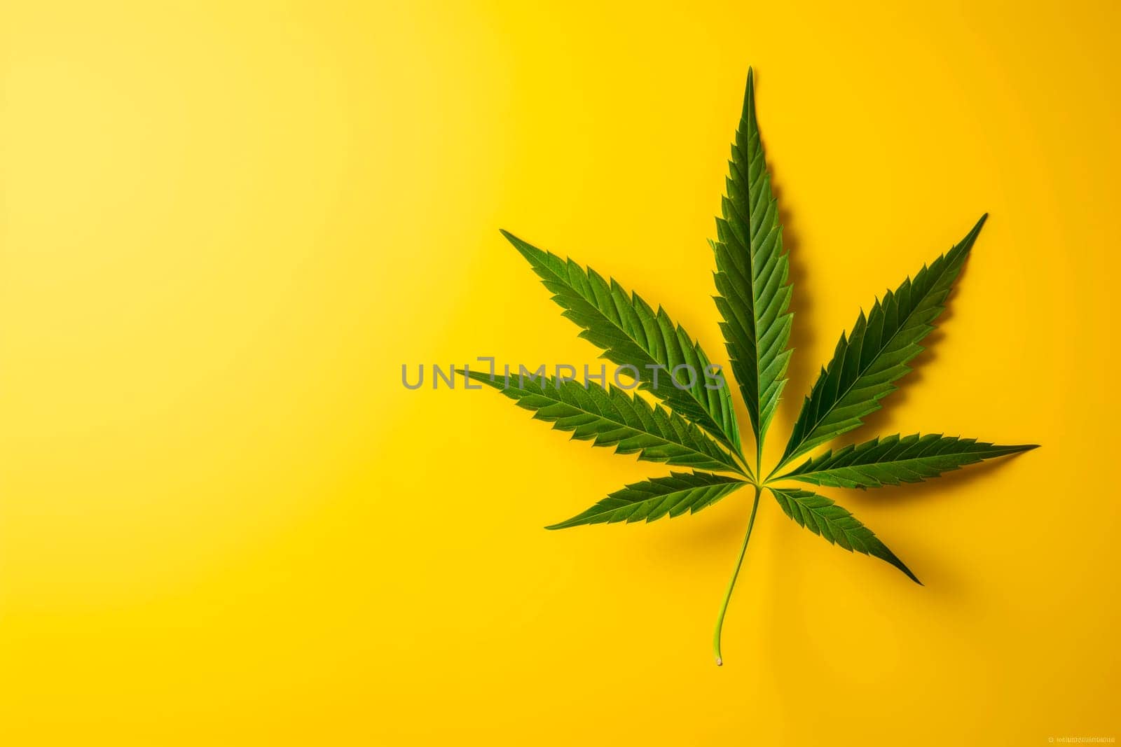 A cannabis leaf on a bright background. Minimalism. High quality photo