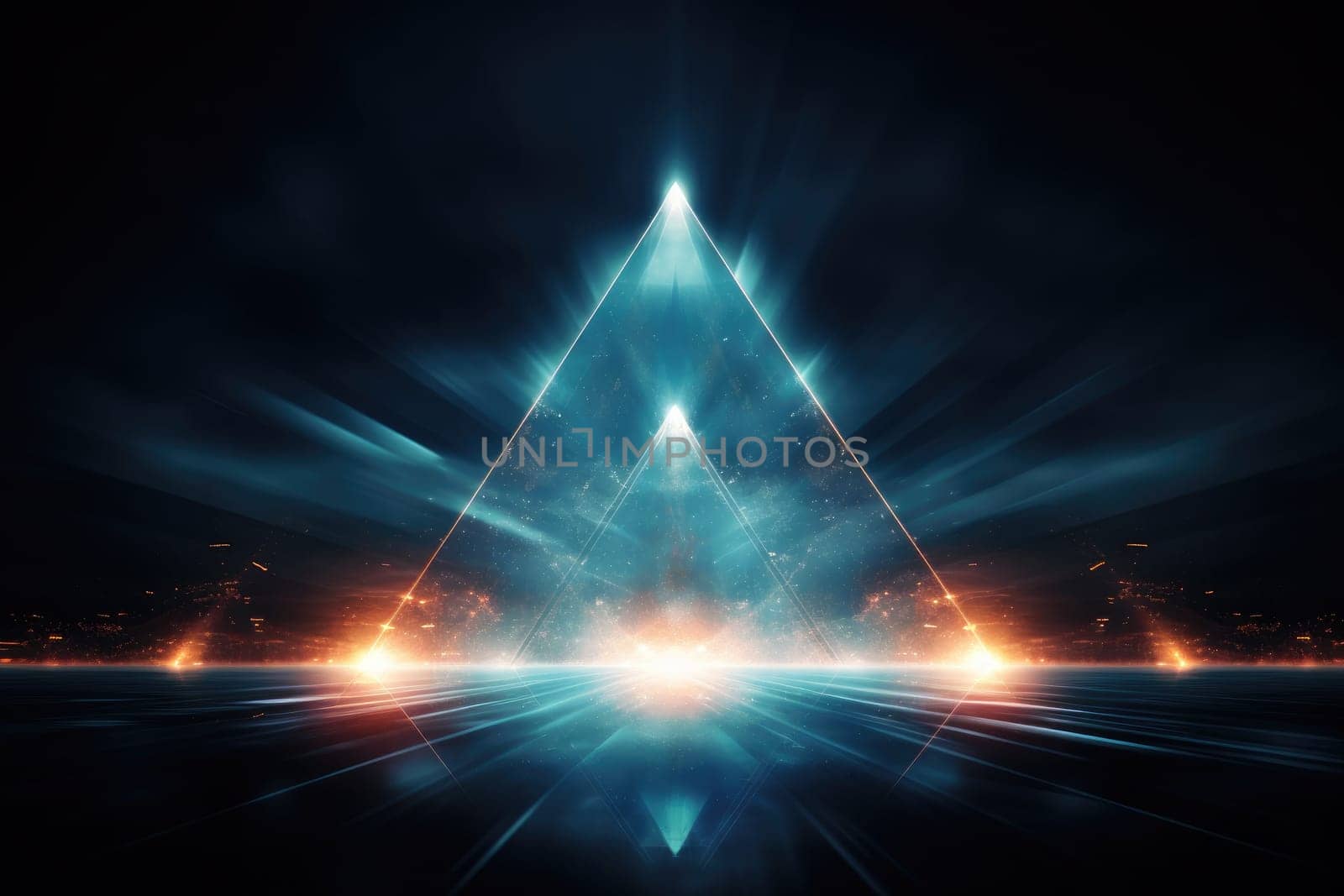 Futuristic technology background, Triangle Geometric. Generative AI by itchaznong