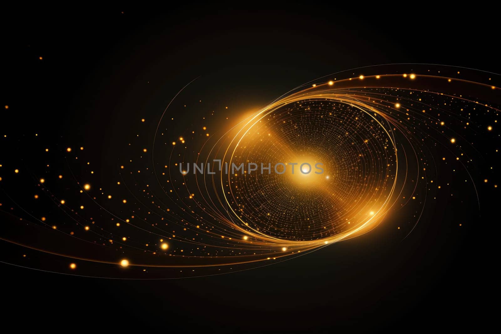 Gold Circle line abstract background. Generative AI by itchaznong