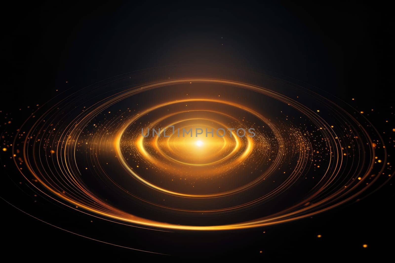 Gold Circle line abstract background. Generative AI by itchaznong