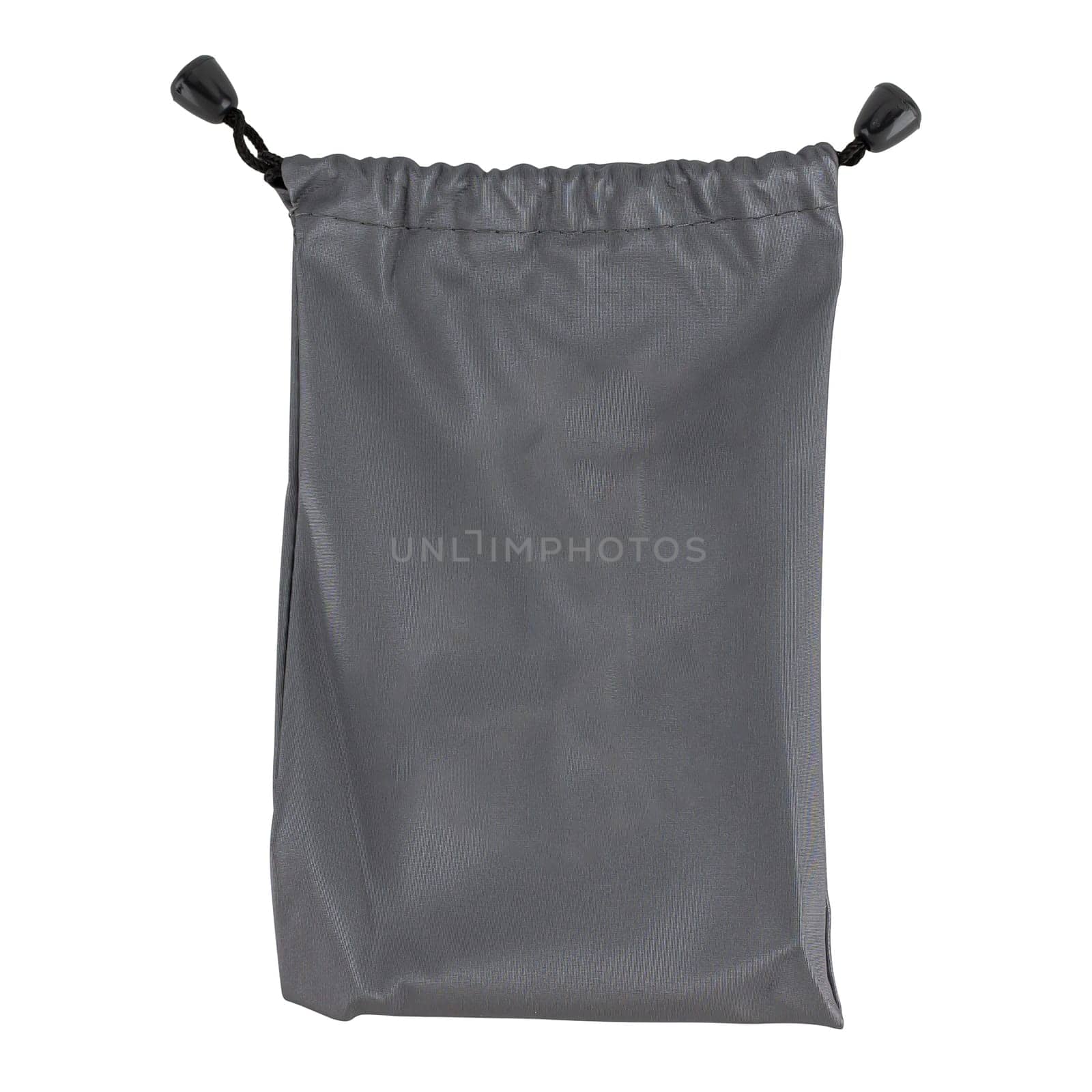 drawstring pouch for storing small valuables, on a white background in insulation