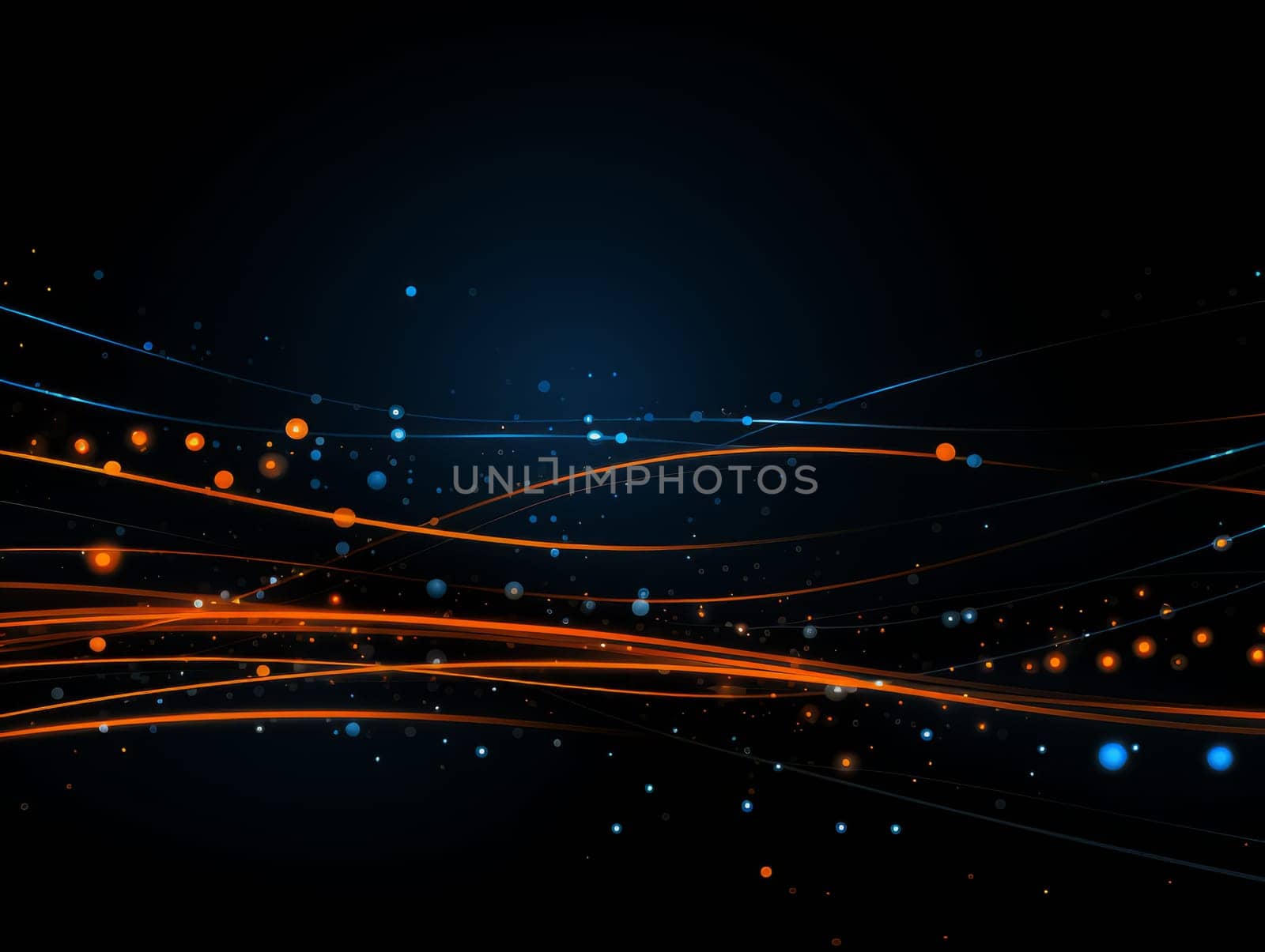 Abstract sci-fi blue and orange background, concept of digital future., AI by but_photo