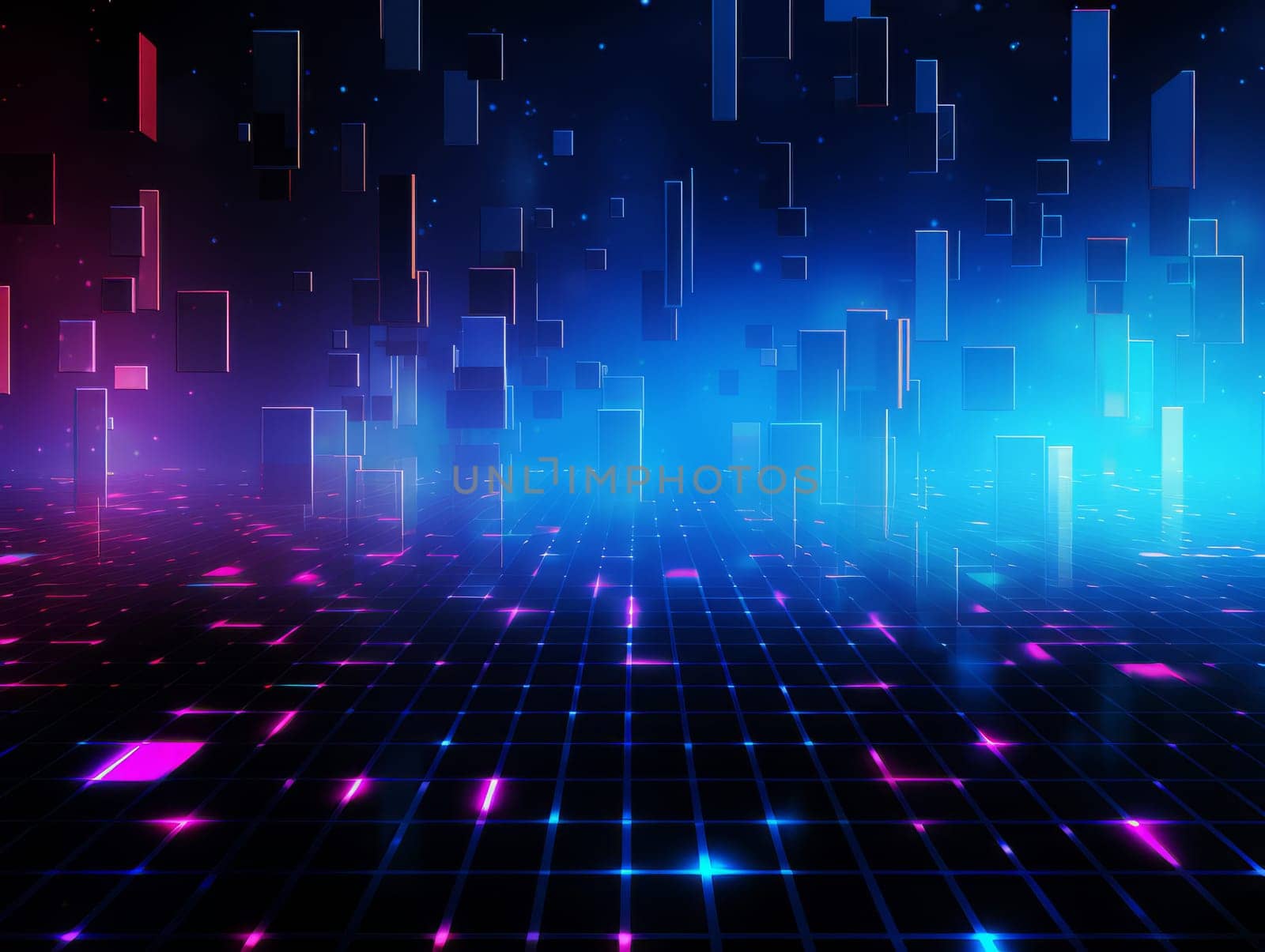 Abstract sci-fi blue and purple background, concept of digital future., AI by but_photo