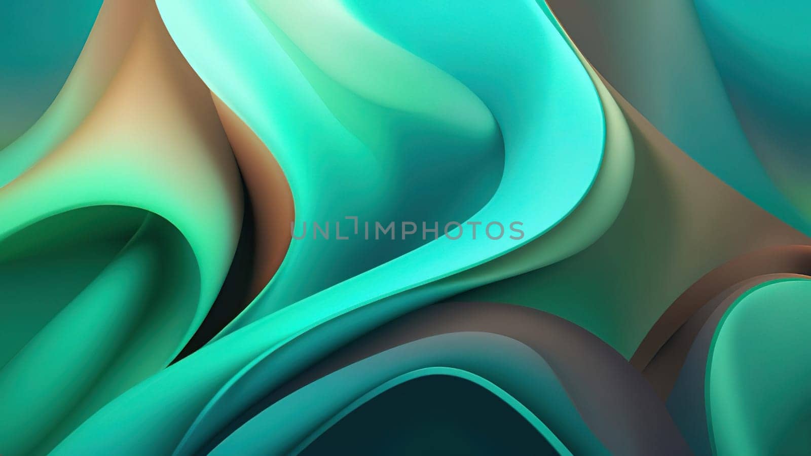 3d rendering of abstract wavy background. Computer generated image.abstract background with smooth lines in turquoise and brown colors.3d rendering of abstract wavy background with green and blue colors