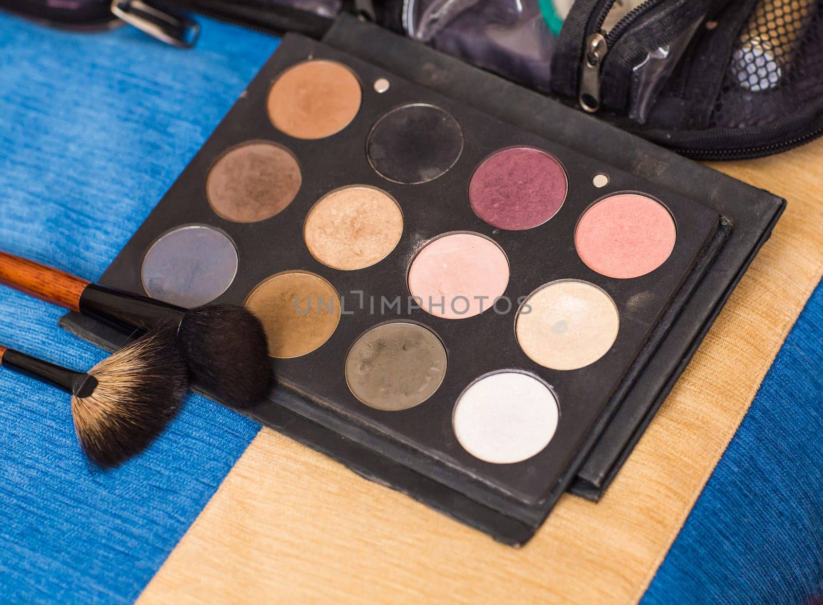 set of decorative cosmetics, Eyeshadow Palette closeup