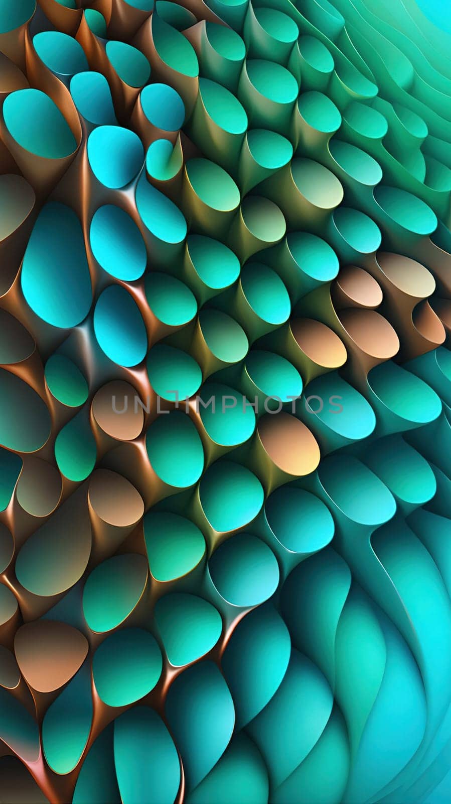 Abstract colorful background. Computer generated 3D photo rendering. Futuristic design.3d rendering of abstract wavy background in blue and green colors.3d rendering of abstract fractal for creative art,design and entertainment