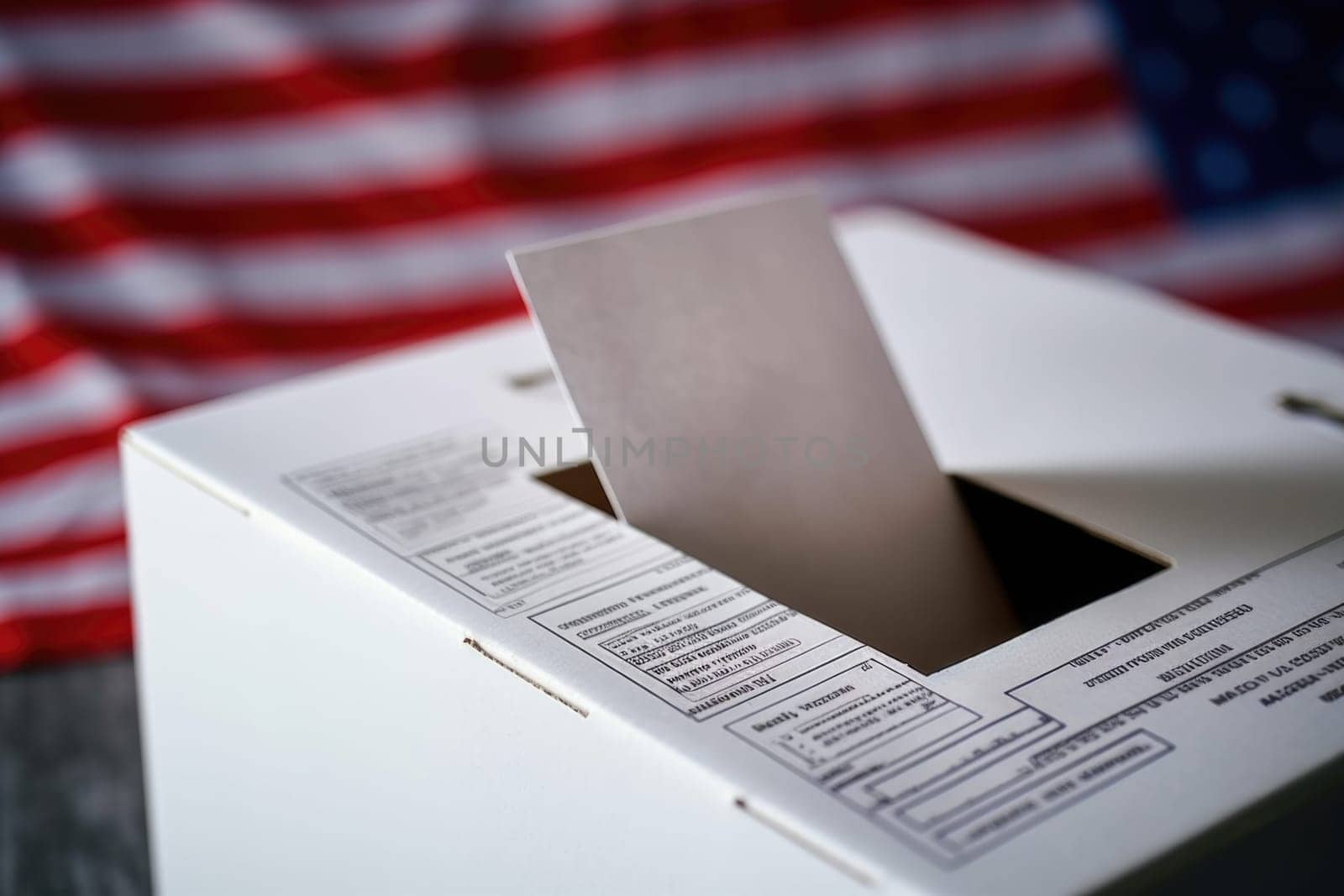 Closeup of election ballot. AI Generated. High quality illustration