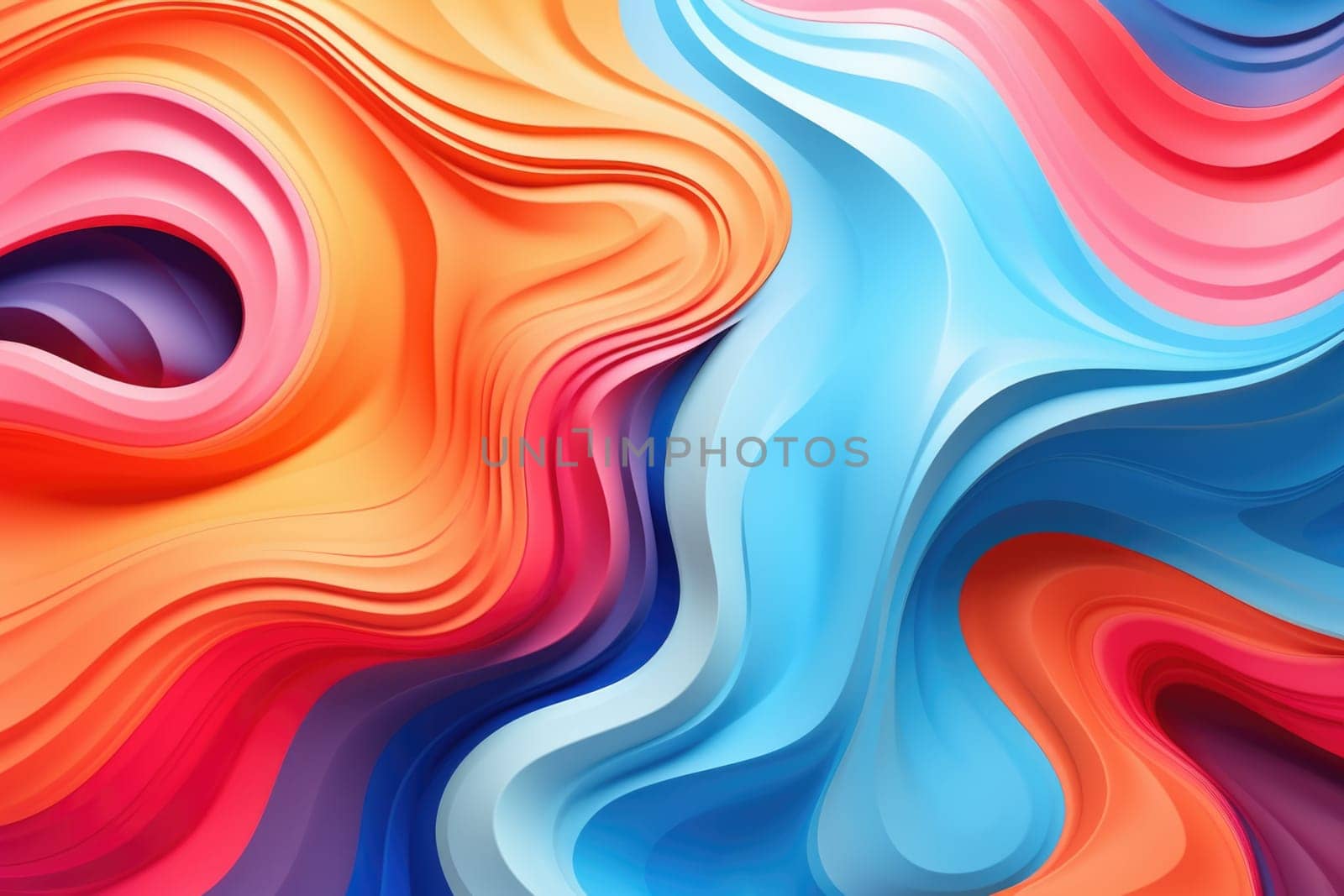 Multilayer colored texture gradient banner. Texture of colorful wavy layers.
