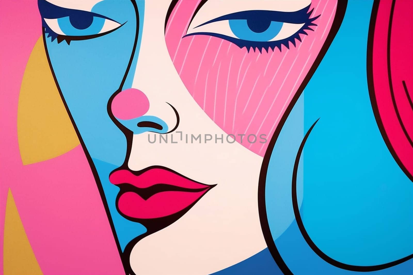 woman facial man cubism style face fashion abstract portrait design cubist white competition sport element modernism modern poster abstract graphic minimalist woman. Generative AI.