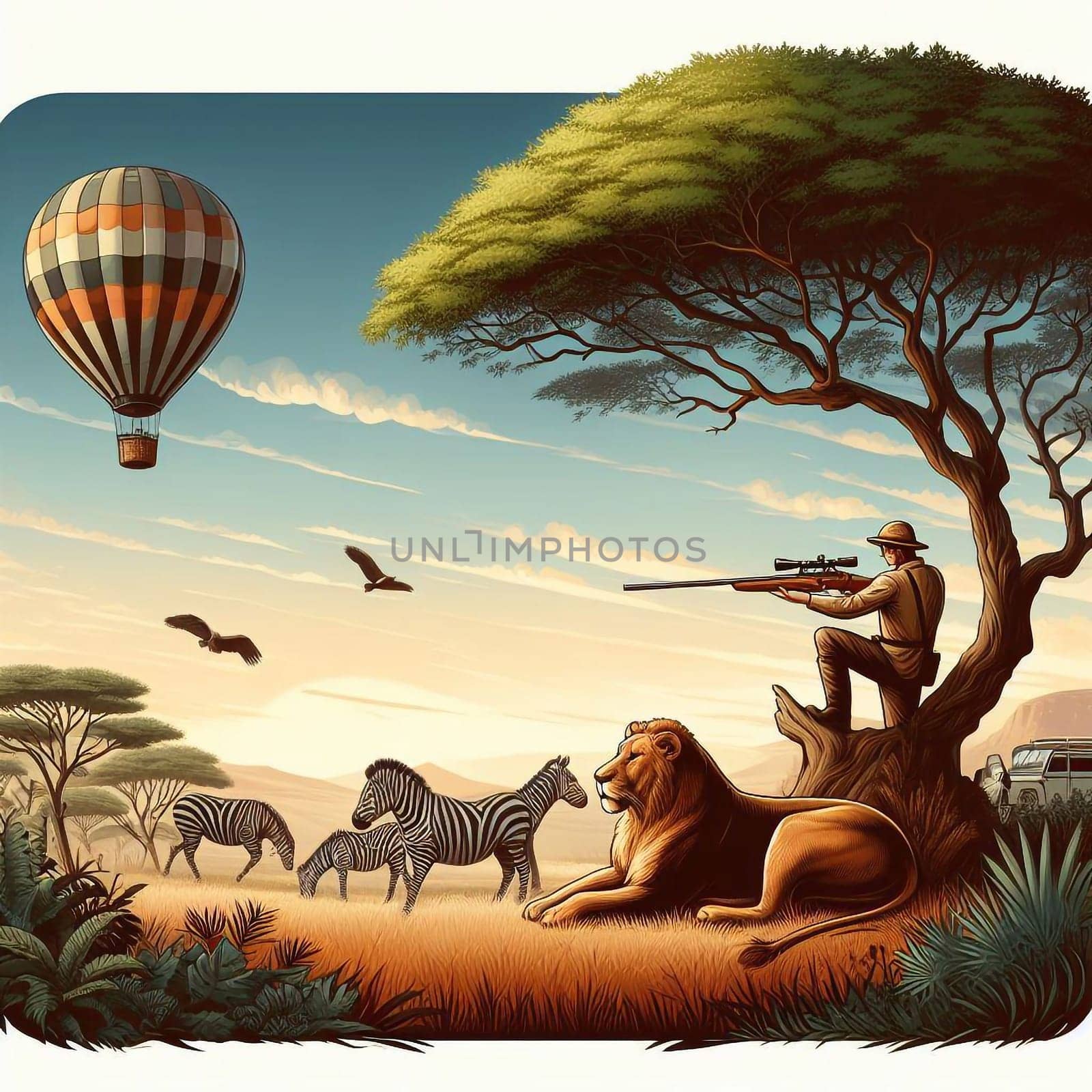 Safari animal hunting in the  Africa