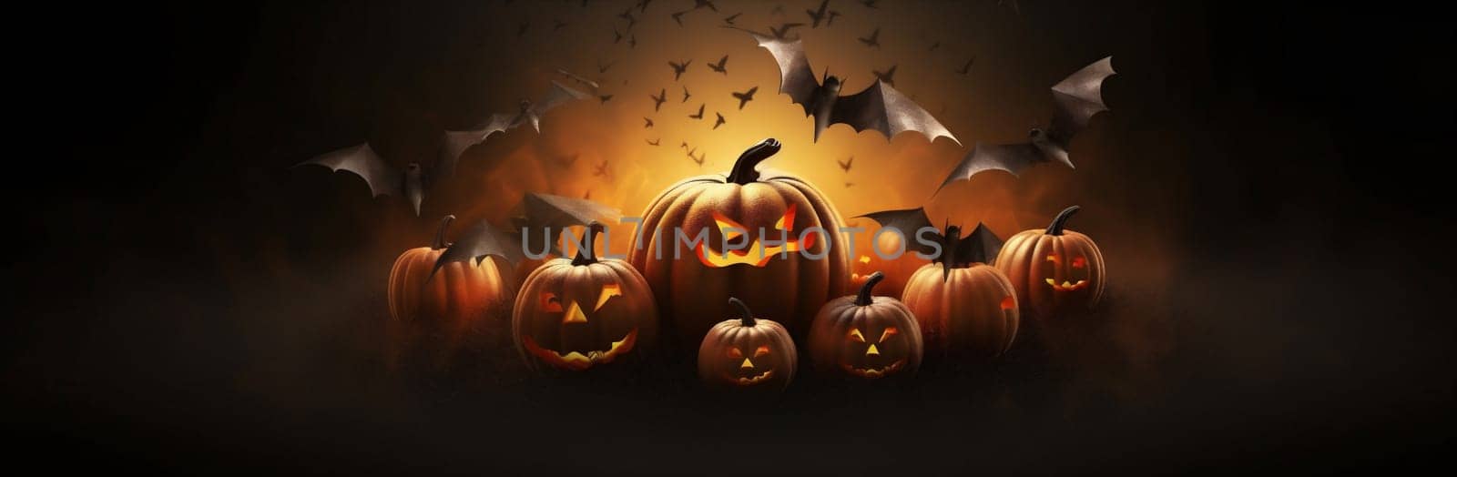 bat wooden fear scary light horror table pumpkin creepy background mystery night october blue autumn halloween grunge jack-o-lantern jack holiday spooky. Generative AI.