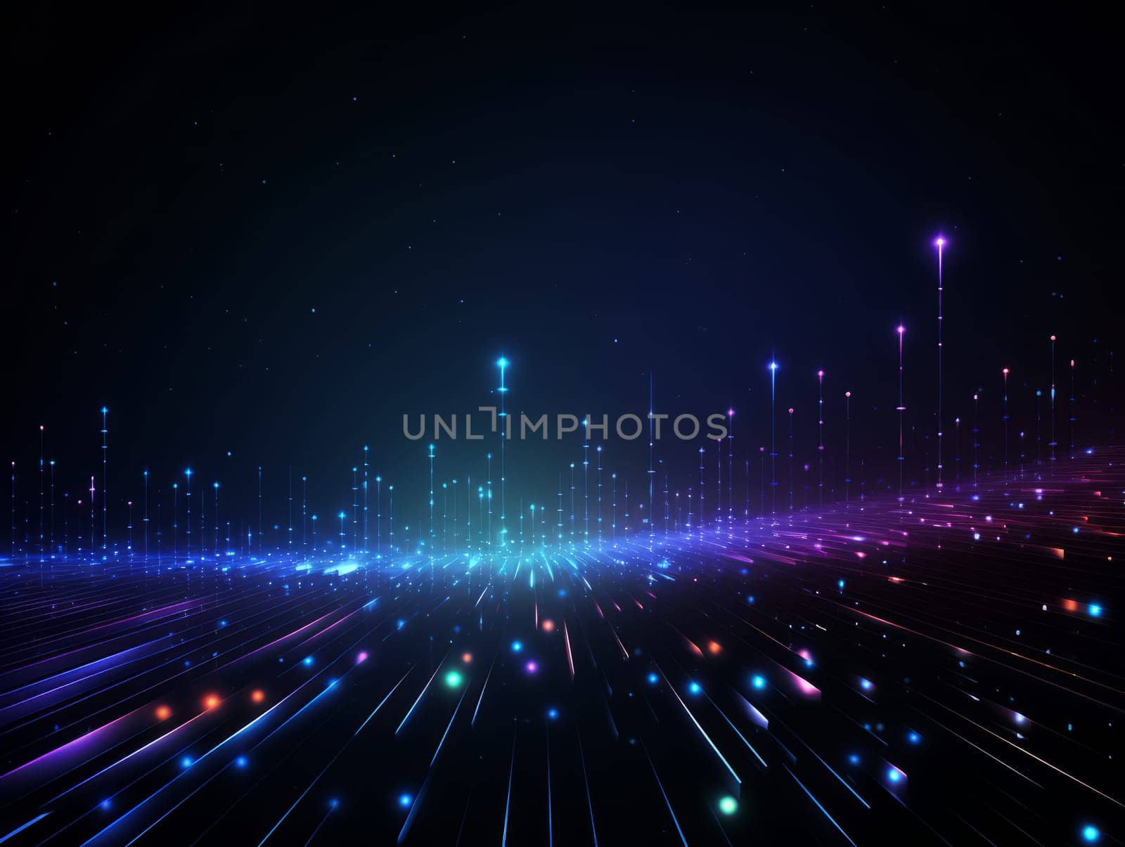 Abstract sci-fi blue and purple background, concept of digital future., AI by but_photo