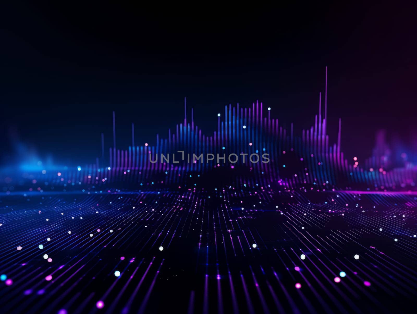 Abstract sci-fi blue and purple background, concept of digital future., AI by but_photo