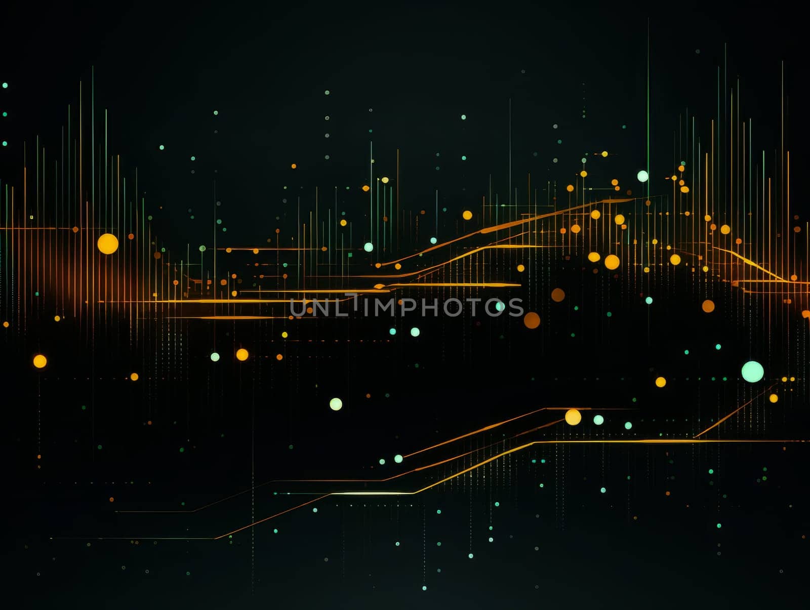 Abstract sci-fi green and yellow background, concept of digital future., AI by but_photo