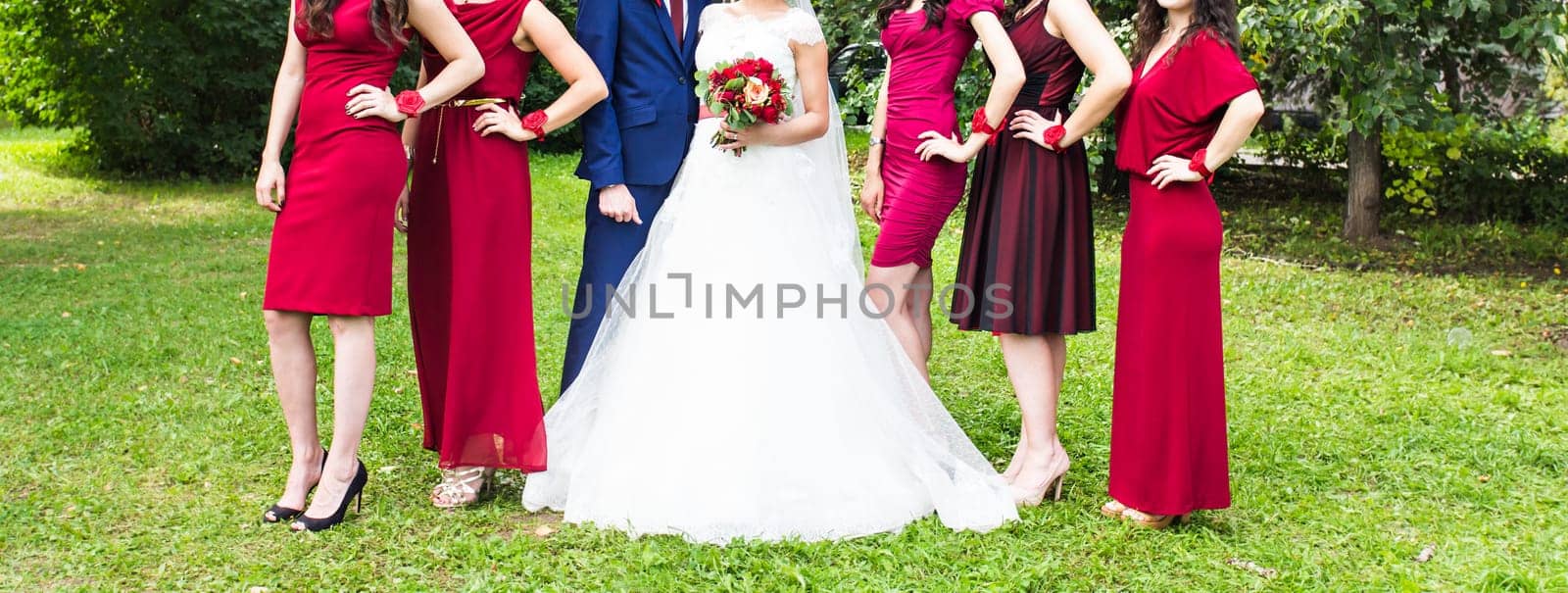 bridesmaids outdoors on the wedding day by Satura86