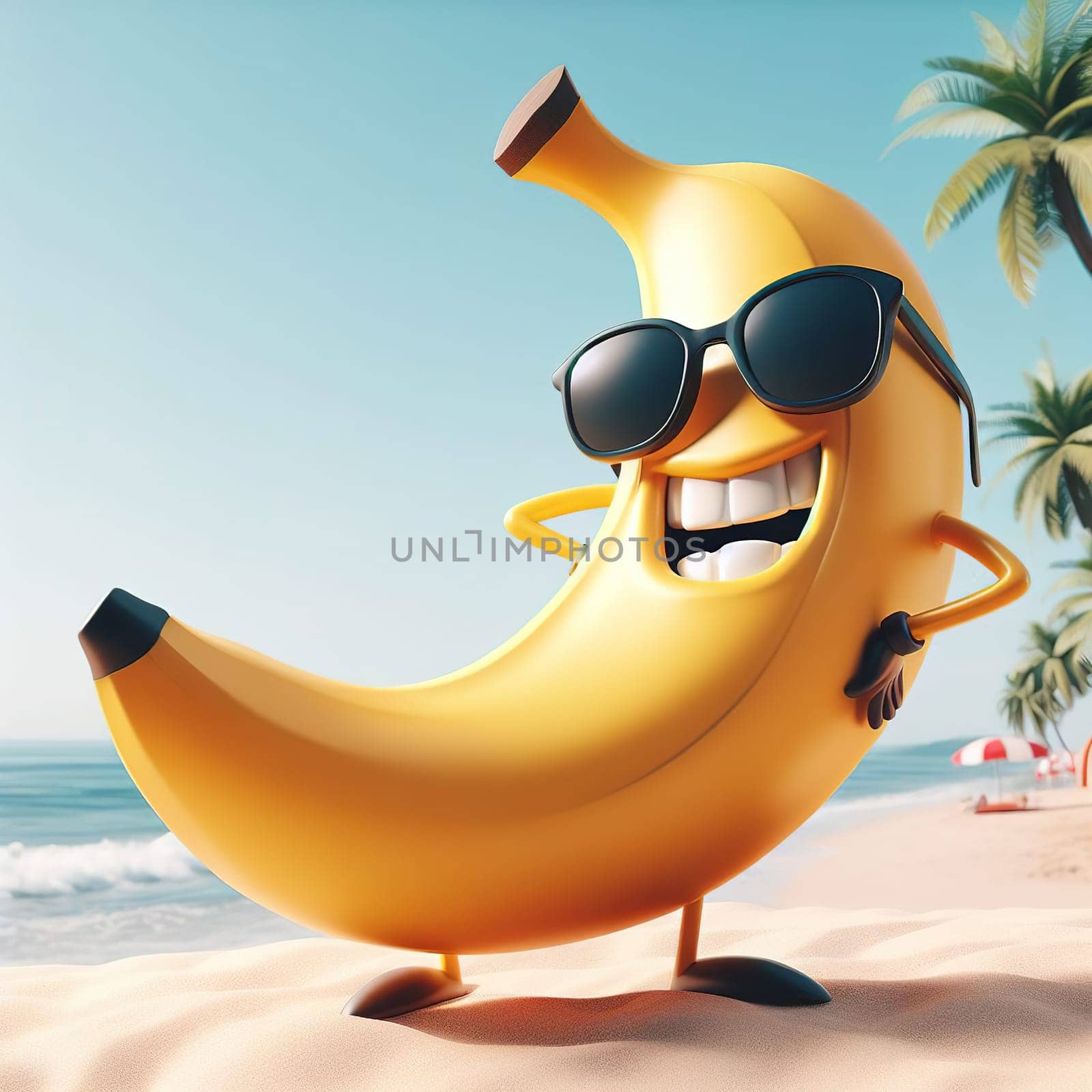 Interesting illustration on the theme of banana. High quality illustration