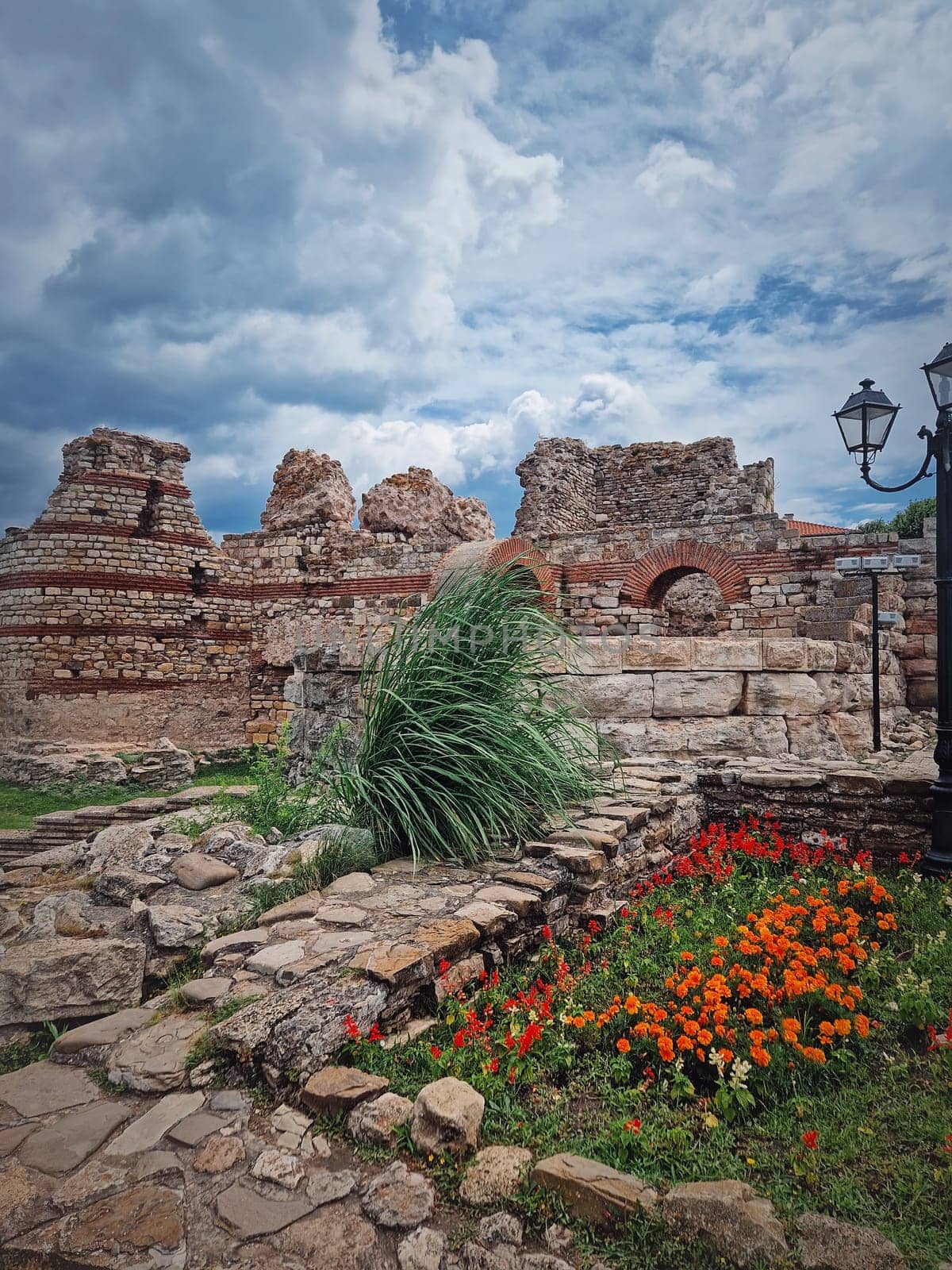 Byzantine fortress ruins of the ancient Thracian settlement Mesembria. The old town of Nessebar on the Black Sea coast, UNESCO world heritage, Burgas Region, Bulgaria by psychoshadow