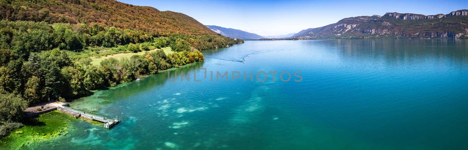 Aerial view of Abbey of Hautecombe, or Abbaye d'Hautecombe, in Savoie, France, Europe