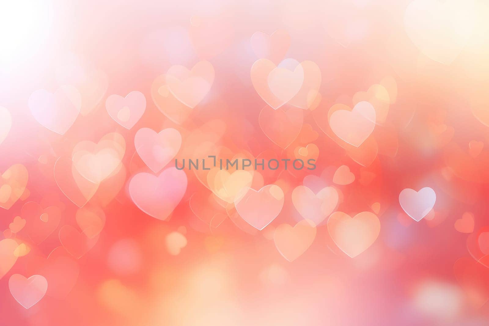 Abstract background with hearts Valentine or Birthday. Generative AI by itchaznong