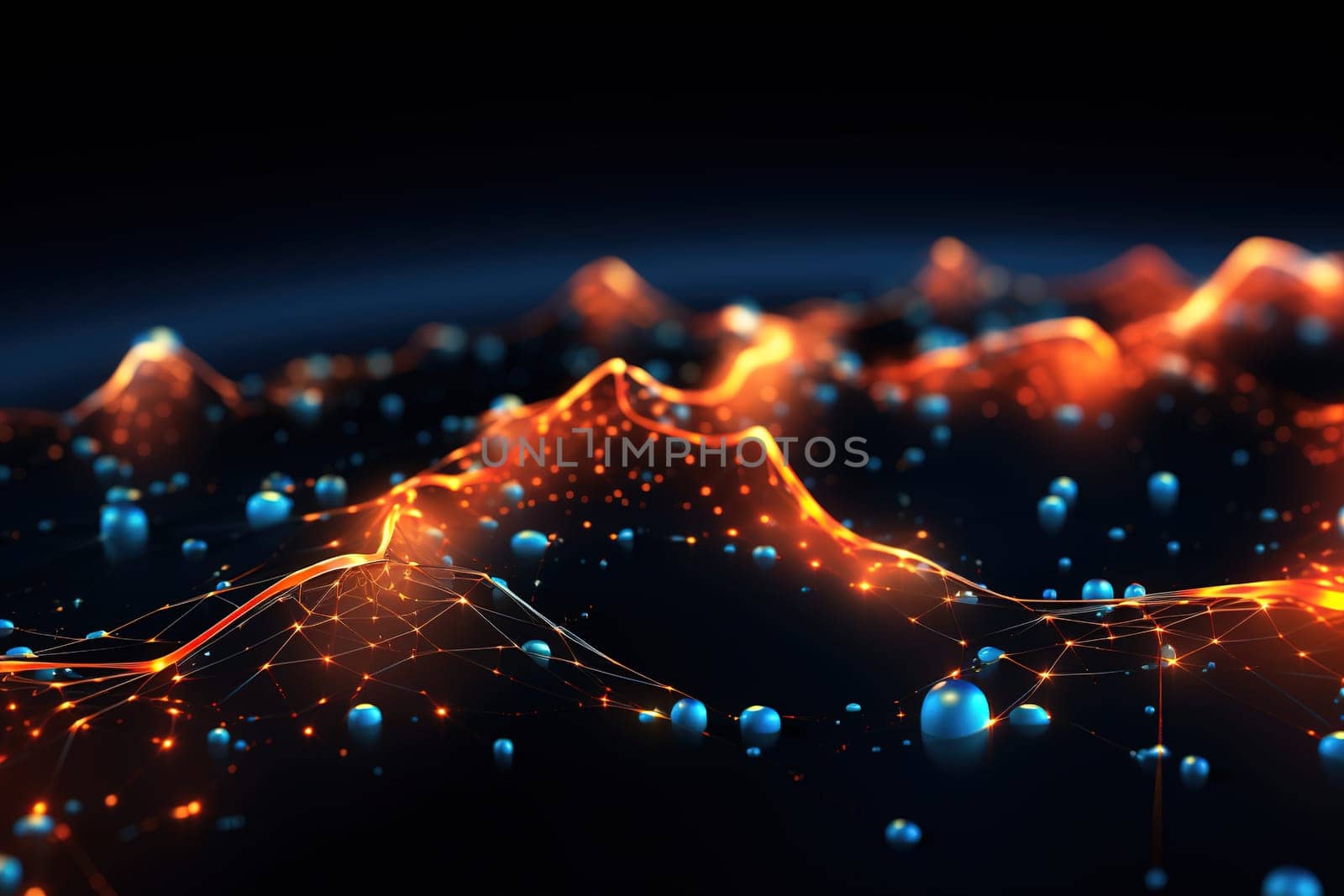 ai network, big data, cloud computing 3d artificial technology concept. by Manastrong