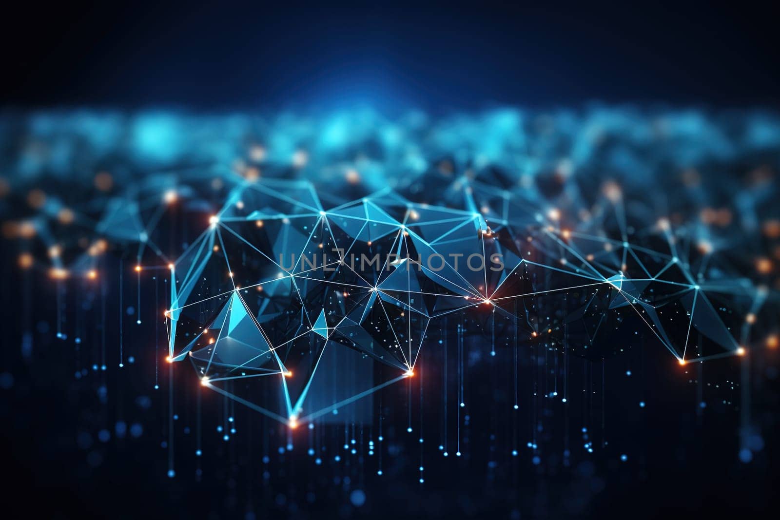 data network connect , Blockchain technology, futuristic global networking by Manastrong