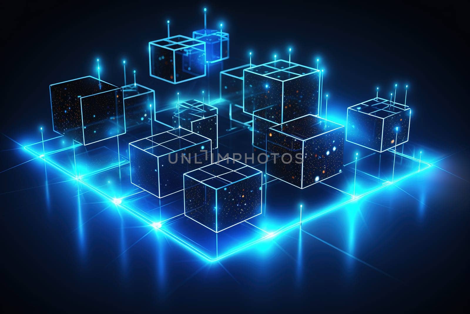 data network connect , Blockchain technology, futuristic global networking.