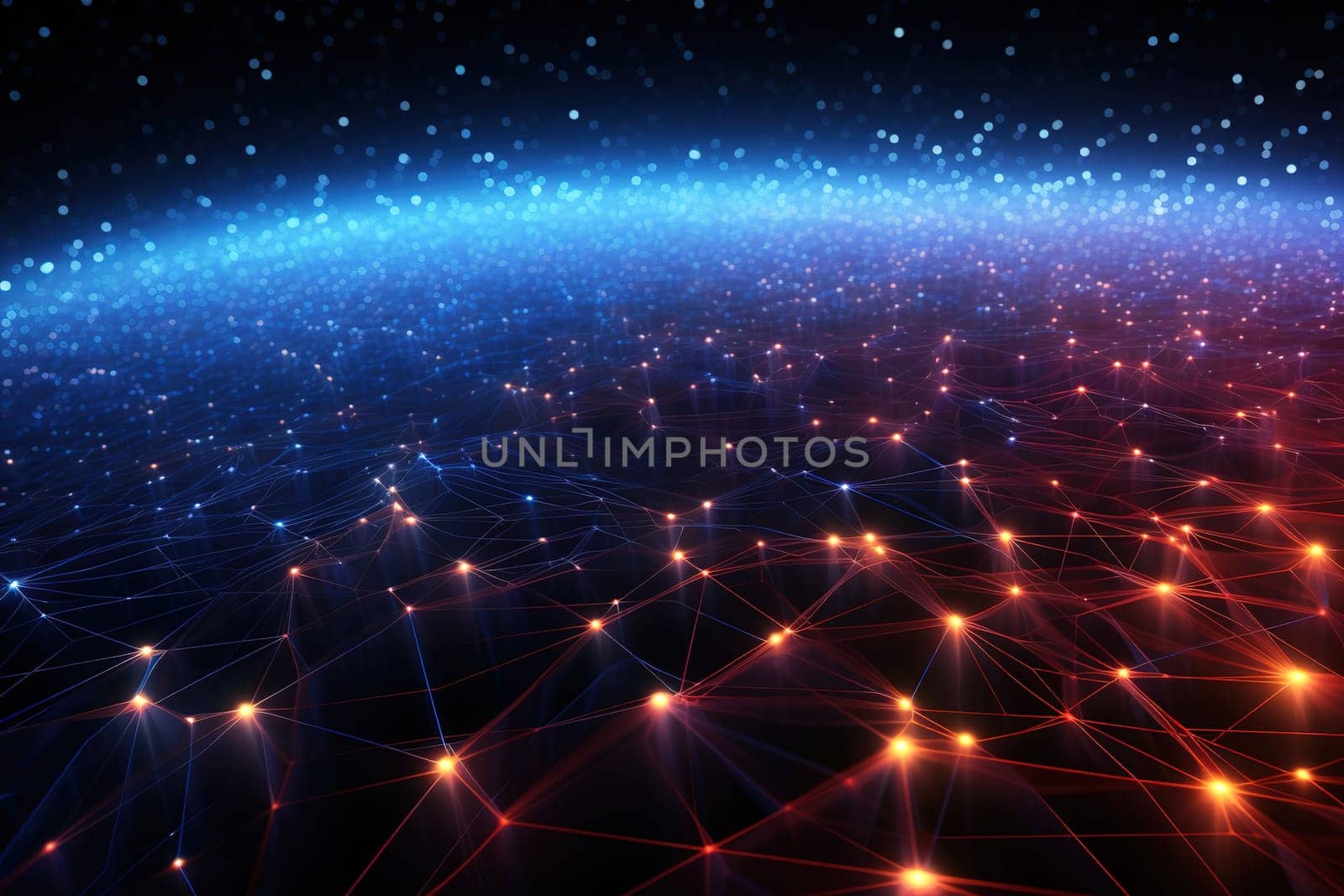 ai network, big data, cloud computing 3d artificial technology concept. by Manastrong