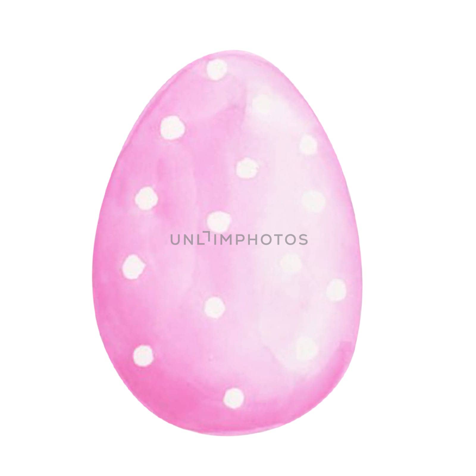Watercolor drawing of a cute Easter egg in pastel colors on a white background. For designing postcards and invitations for holidays. High quality photo