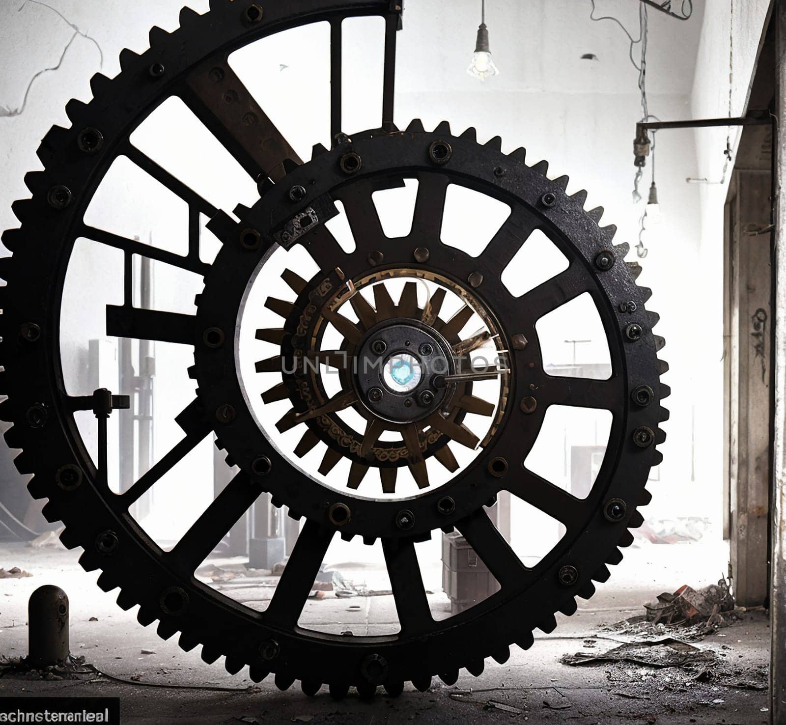 3d background with gears. Gears in the form of a spiral by NeuroSky