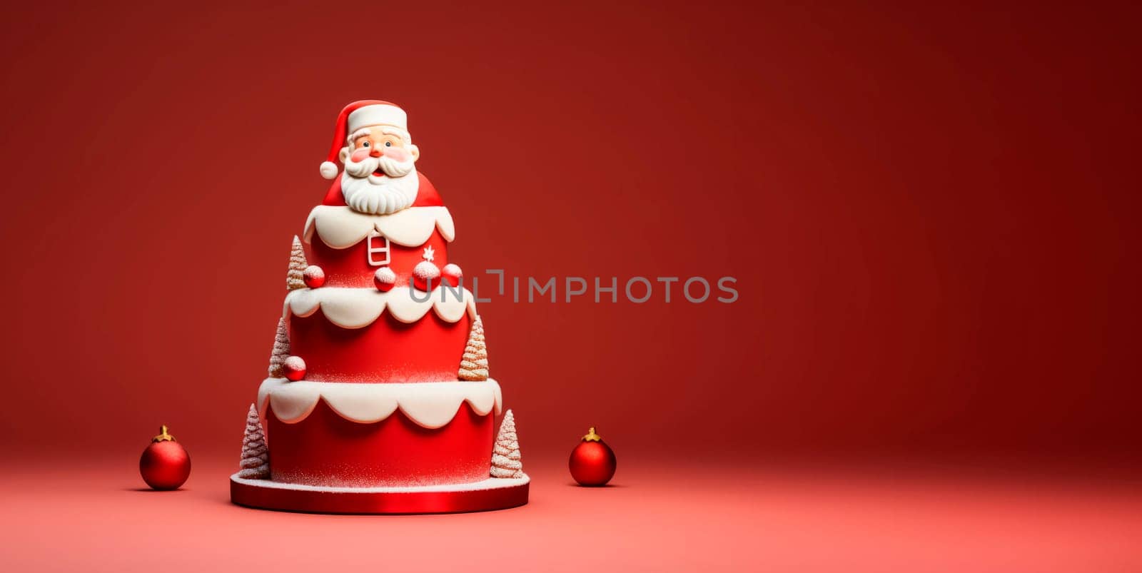 Beautiful creative cake with Santa decoration. by Spirina