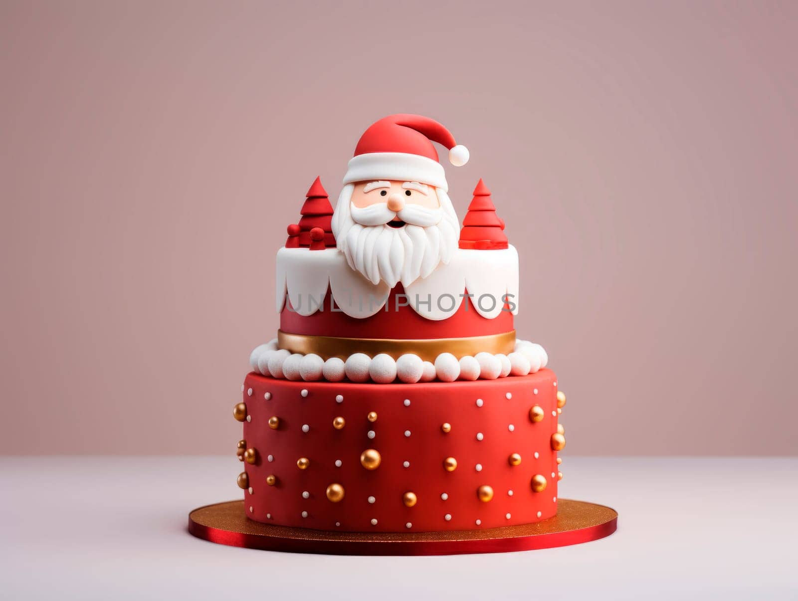 Beautiful creative cake with Santa decoration. by Spirina