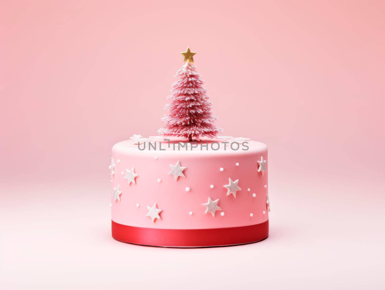 Beautiful creative Christmas cake with decoration in the form of a Christmas tree. by Spirina