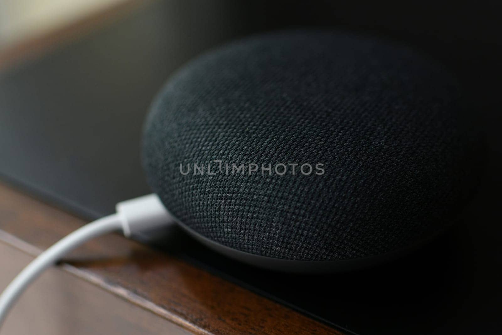 Black physical microphone switch button with cable Smart home device bluetooth speaker