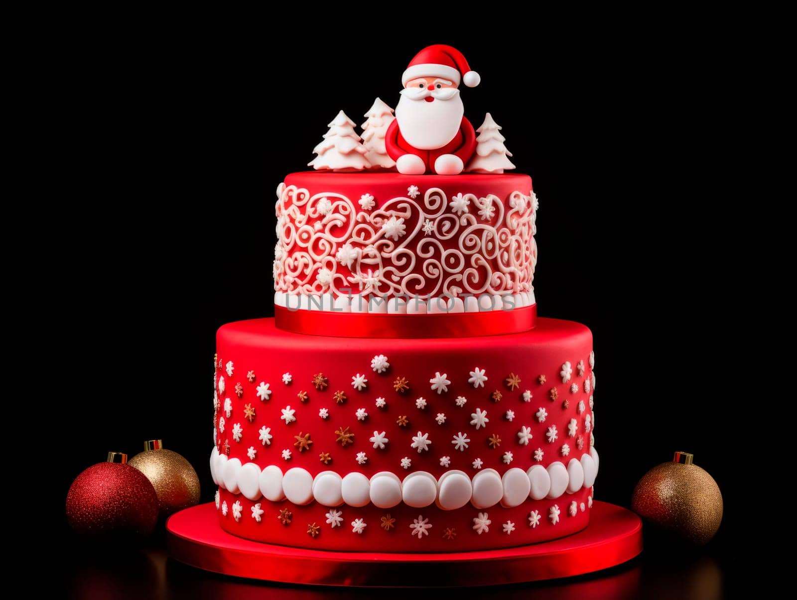 Beautiful creative cake with Santa decoration. by Spirina