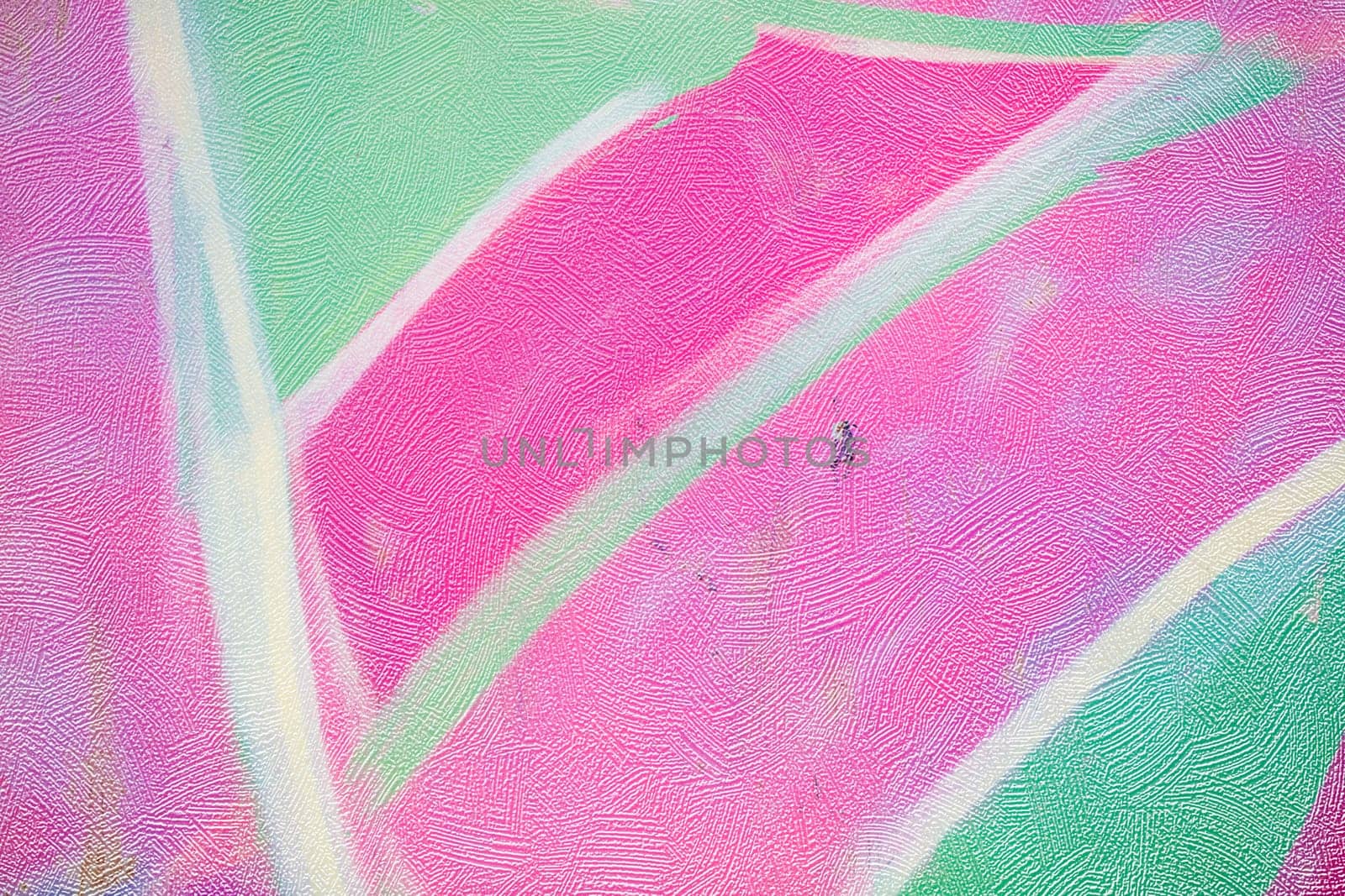Abstract paper background with pink and light green large stripes. by Sviatlana