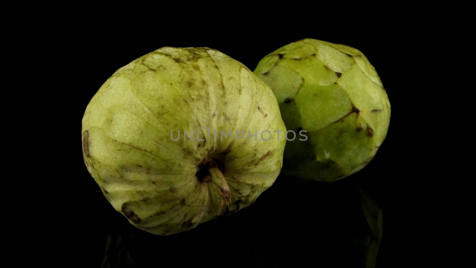Fresh Custard Apple isolated on black background