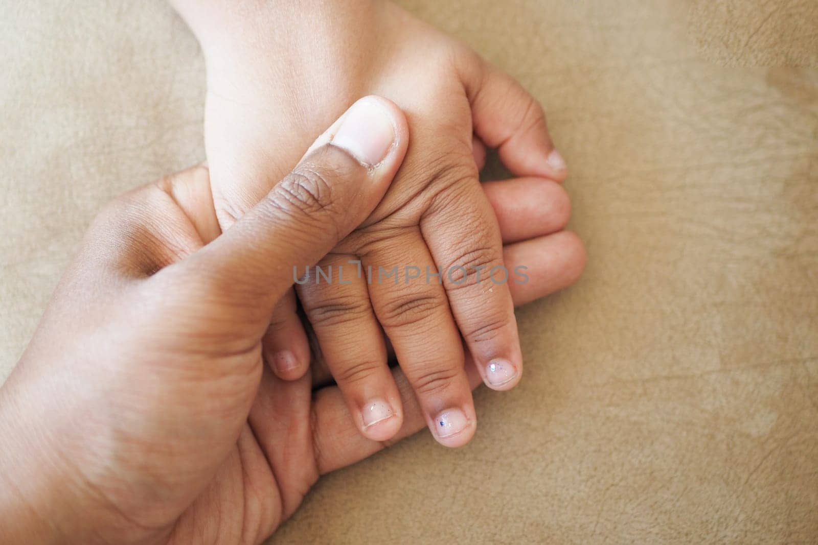 father holding hand of baby child, by towfiq007