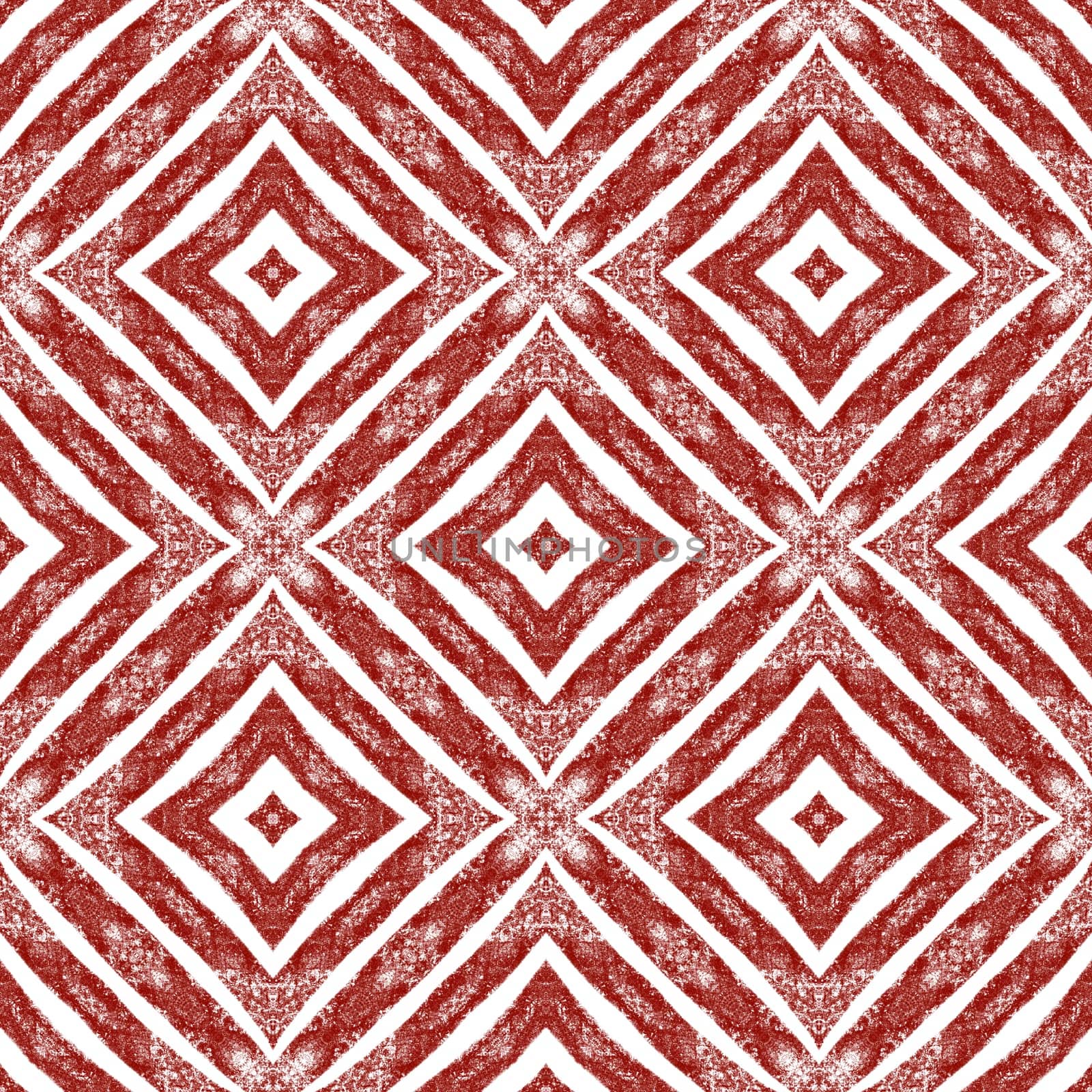Textured stripes pattern. Wine red symmetrical kaleidoscope background. Trendy textured stripes design. Textile ready pleasant print, swimwear fabric, wallpaper, wrapping.