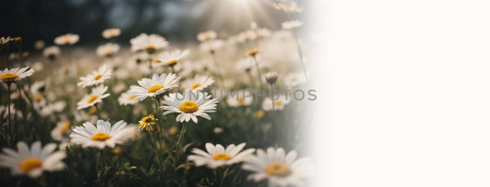 Beautiful copy space background with Daisy flower for content creations and multimedia content creativity by antoksena