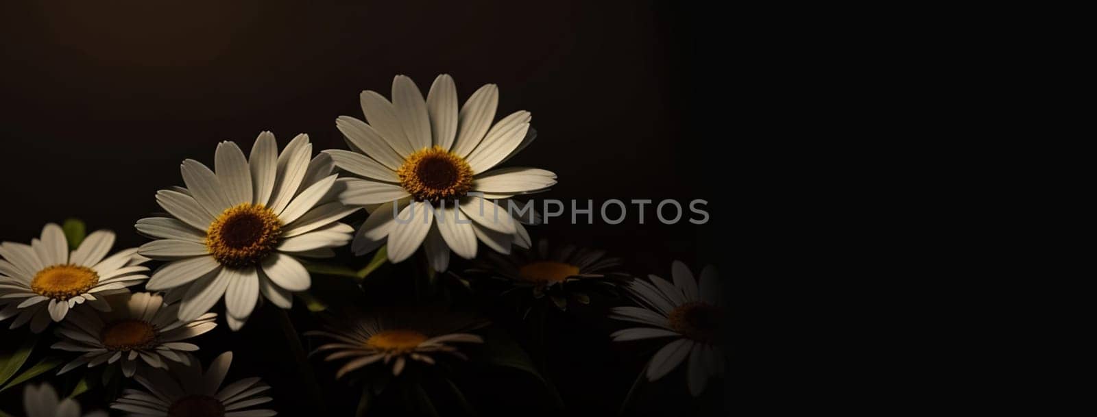 Beautiful copy space background with Daisy flower for content creations and multimedia content creativity by antoksena