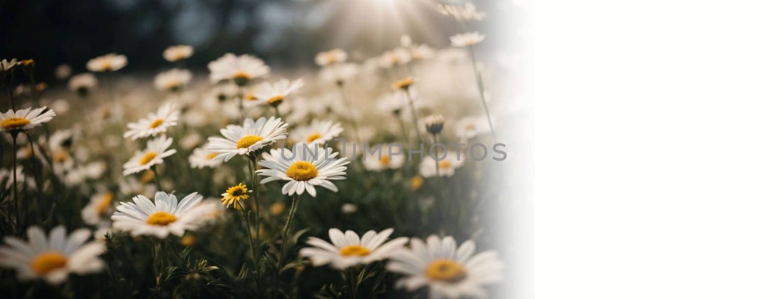 Beautiful copy space background with Daisy flower for content creations and multimedia content creativity