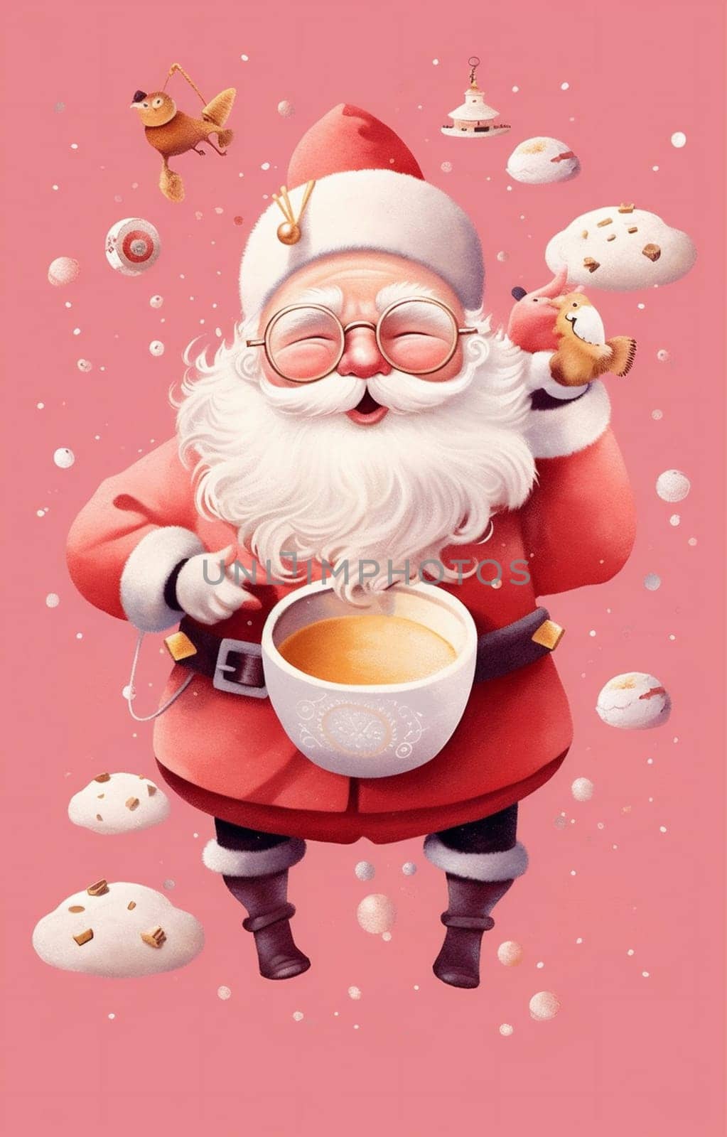 cute man holiday home claus male christmas joyful santa mug merry. Generative AI. by Vichizh