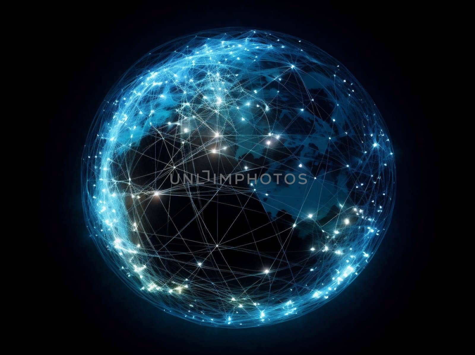 geography technology map globe city social earth worldwide galaxy science internet global black universe cyberspace star planet background connection network. Generative AI.