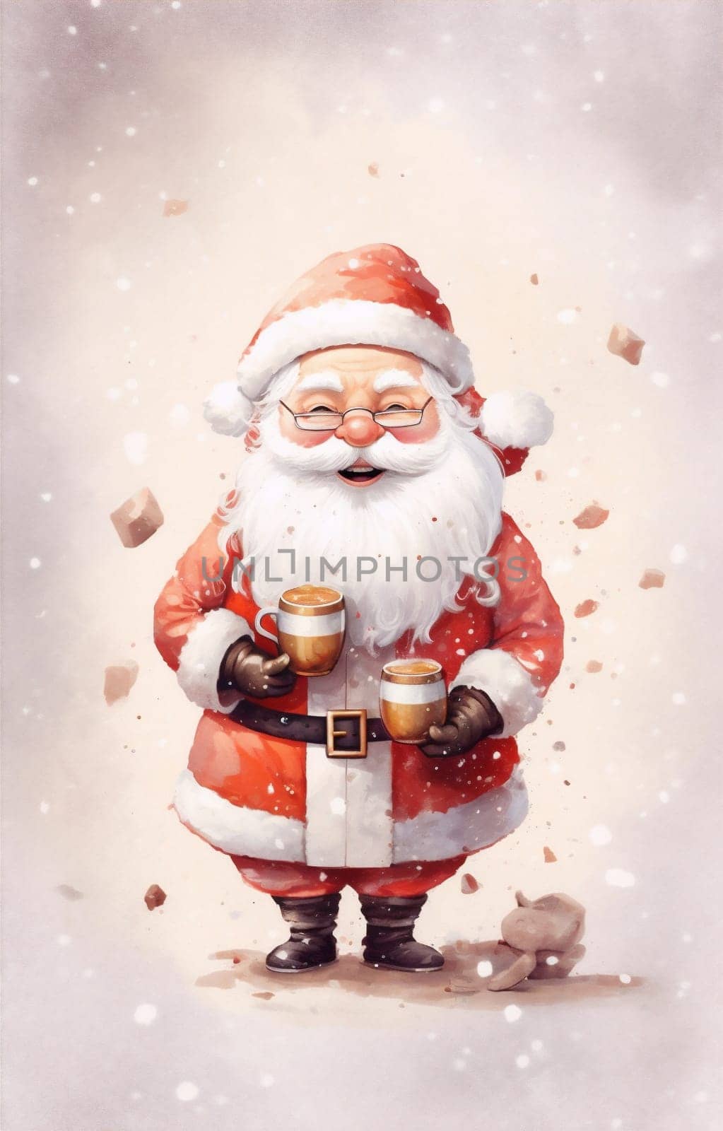 merry man christmas home santa mug holiday claus celebrate cute male. Generative AI. by Vichizh