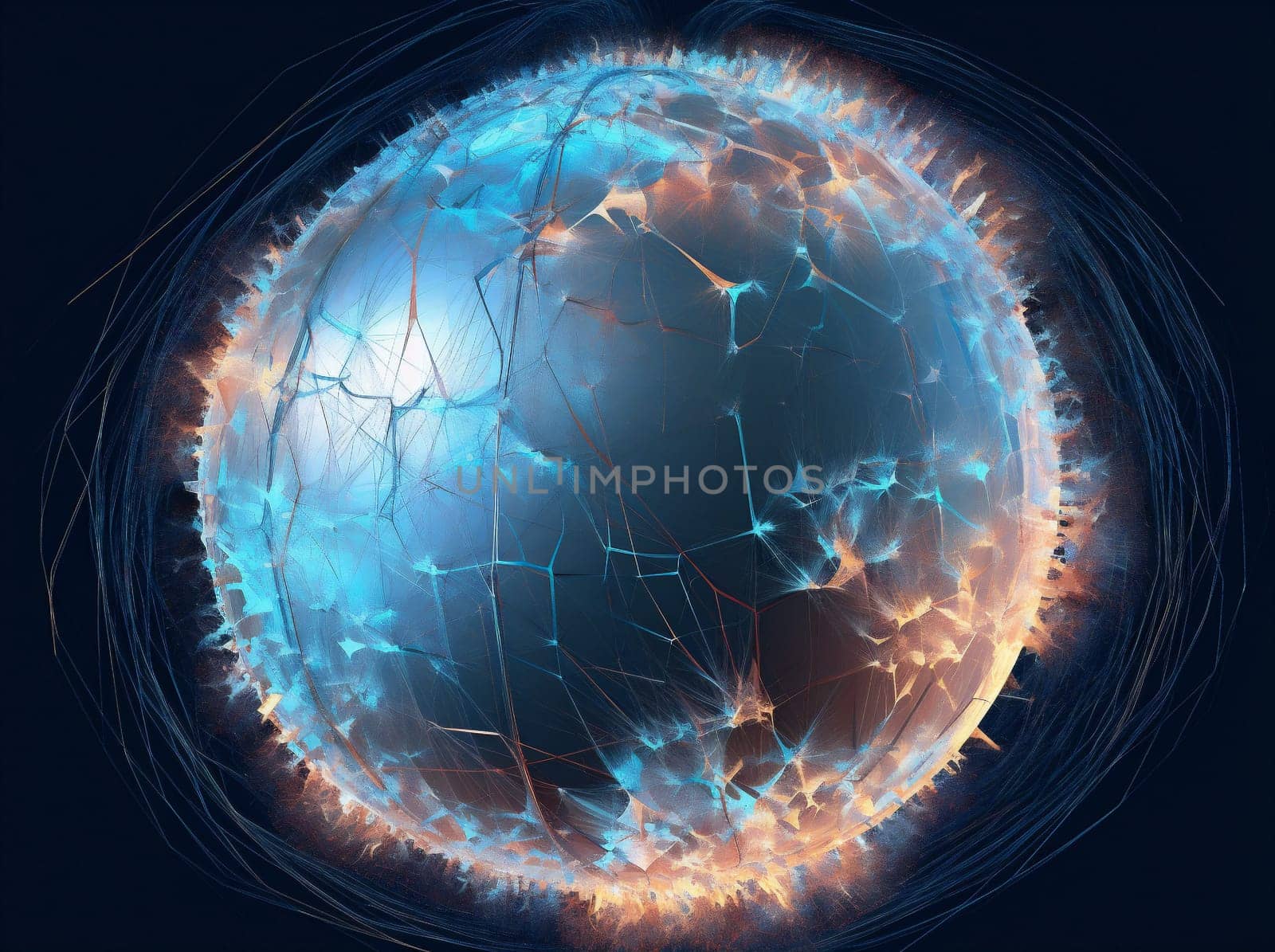 cyberspace global map connection earth planet technology network internet globe. Generative AI. by Vichizh