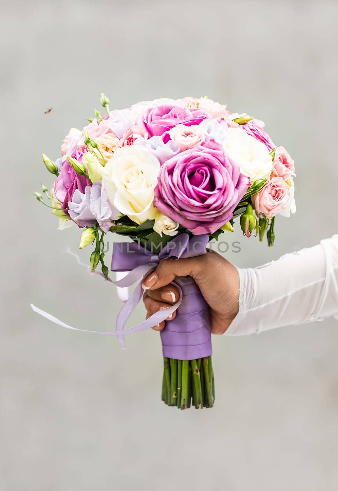 Colorful bridal bouquet. Wedding bouquet of a bride