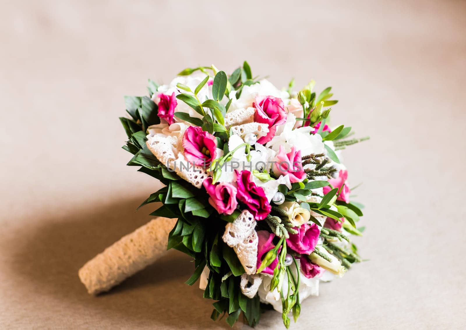 Wedding bouquet close-up. Bridal fresh bouquet, wedding flowers