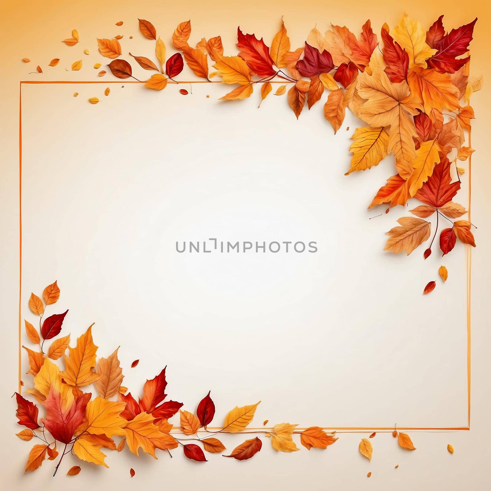 Autumn seasonal background of leaves with space for text by Севостьянов