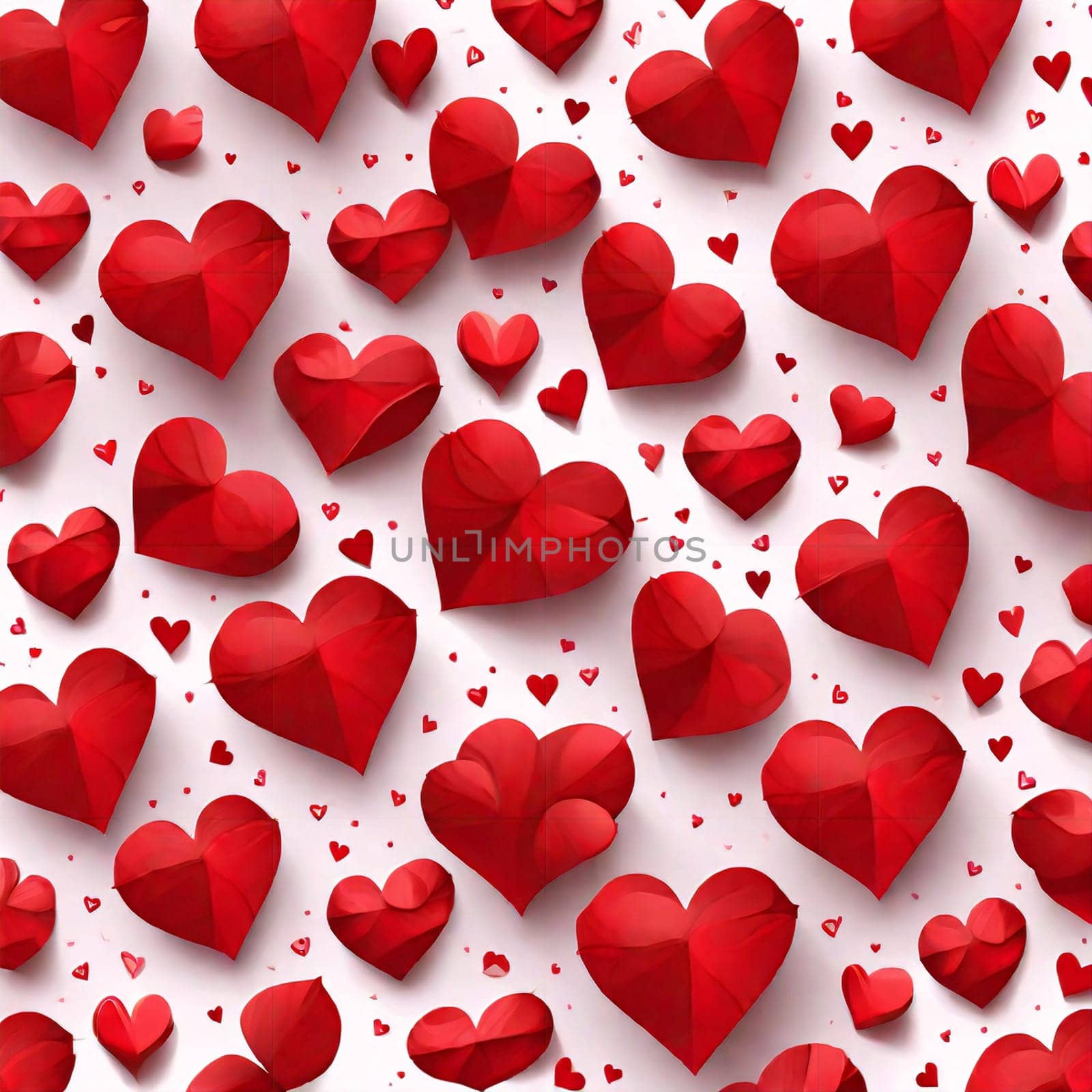 Seamless pattern of red hearts. Love concept. Design for packaging and backgrounds