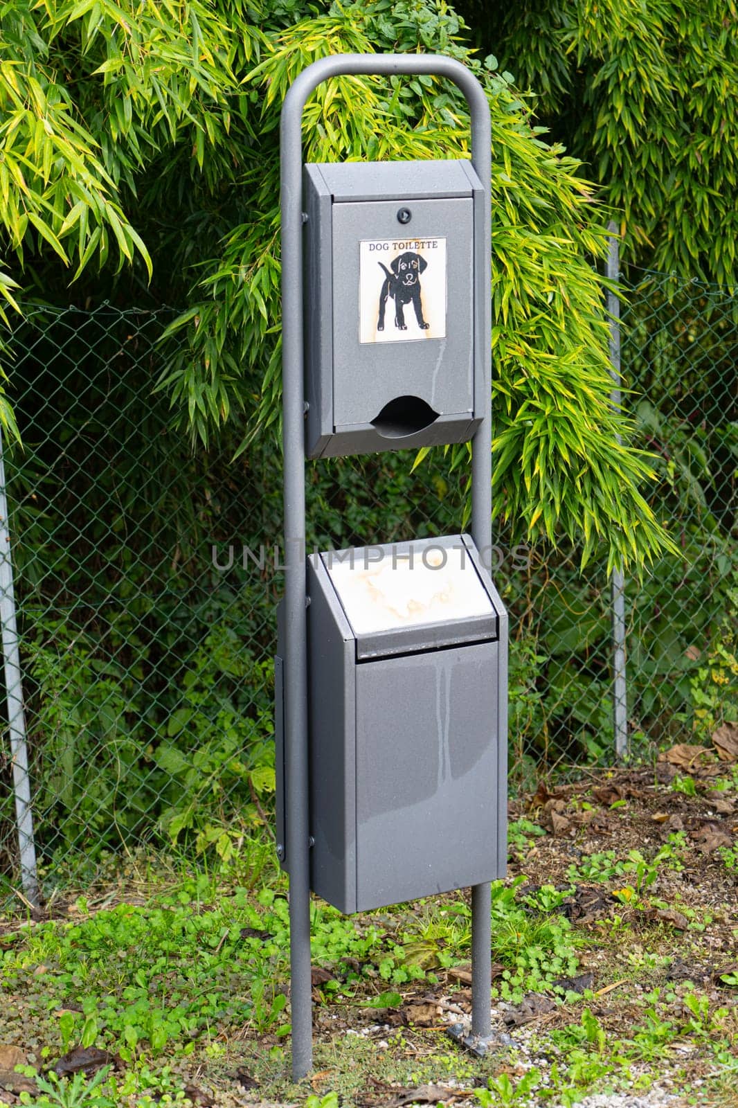 box for collecting animal excrement in a city park